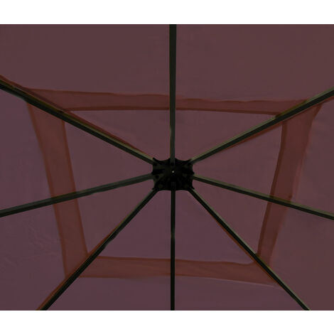 [JAMAIS UTILISÉ] Toit de remplacement pour toit pergola pavillon Cadiz 4x4m, rouge-brun