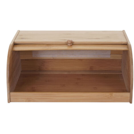 Boîte à Pain Bambou AINILE 40x25x20cm - Rangement Pain Frais Avec Porte Transparente