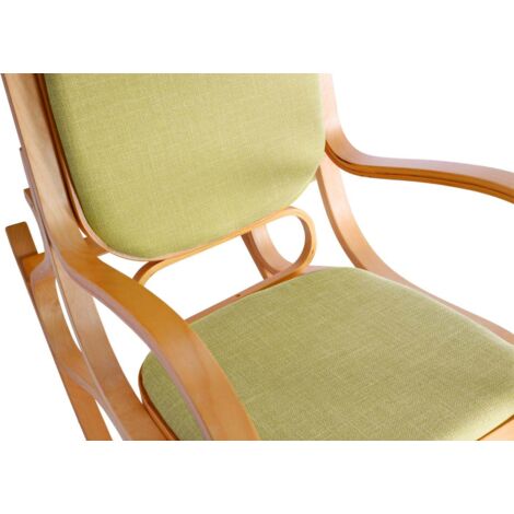 Fauteuil à Bascule M41 En Rotin Et Bois Massif - Style Rétro Chic - Accoudoirs - Basculement Doux - Capacité 120 Kg - Parfait Pour Salon Ou Terrasse - 9