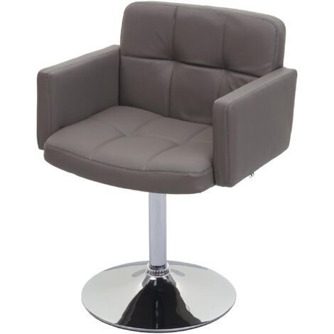 [JAMAIS UTILISÉ] Chaise de salle à  manger Orlando, chaise de cuisine chaise pivotante, similicuir chromé, taupe (1/5)