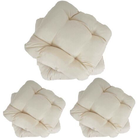 [JAMAIS UTILISÉ] 6x coussin Dublin, coussins de chaise, 43x41x3cm, crème (1/4)