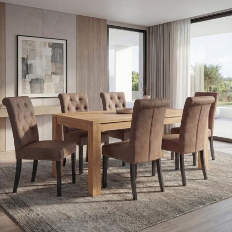 Lot De 2 Chaises De Salle à Manger Modernes En Velours Marron - Acier - Capacité 120kg - Neuf