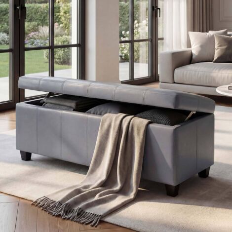 Banc avec rangement Kriens XXL en cuir coloris ... - Maison