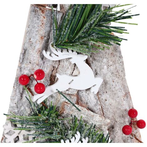 Sapin de Noël décoratif HHG-809, Sapin de Noël avec étoile Décoration de Noël, bois 57x23x10cm