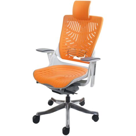 Chaise de bureau MERRYFAIR Wau 2b, chaise de bureau chaise pivotante, coque dure, ergonomique, orange (1/5)
