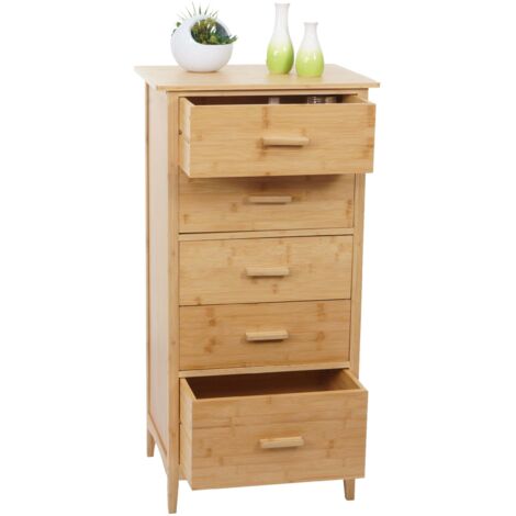 Armoire Salle De Bain En Bambou AD.CON - 170x66x23 Cm, étagères Réglables, Design Naturel, Pour Machine à Laver