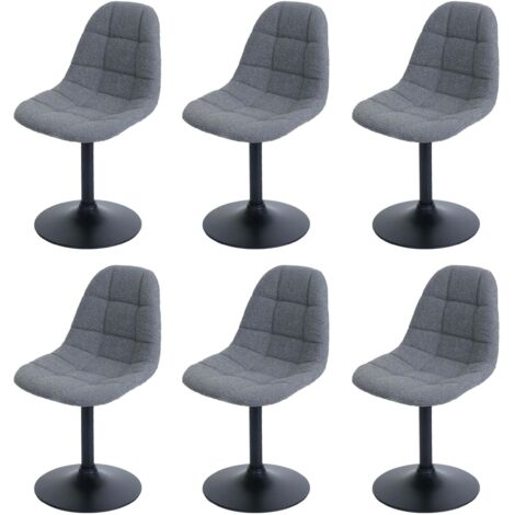 [JAMAIS UTILISÉ] Lot de 6 chaises de salle à manger HHG-842, chaise de cuisine chaise pivotante, acier MVG tissu/textile bouclé (450g/m²), gris foncé (1/5)