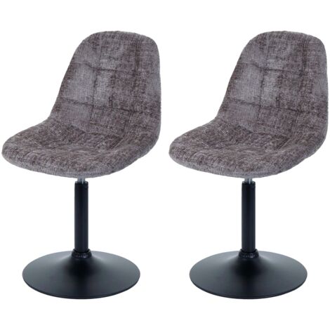 [JAMAIS UTILISÉ] Lot de 2 chaises de salle à manger HHG-837, chaise de cuisine chaise pivotante, acier MVG tissu/textile chenille (465g/m²), marron (1/5)