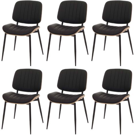 [JAMAIS UTILISÉ] Lot de 6 chaises de salle à manger HHG-182, chaise de cuisine, bois courbé similicuir Öko-Tex MVG, naturel, blanc (1/5)