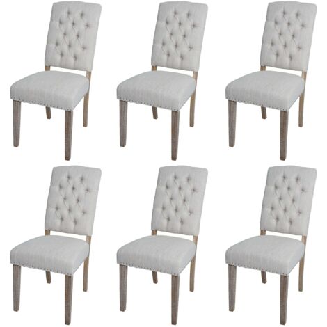 Lot De 6 Chaises De Salle à Mang Er Merax - Style Chesterfield - Marron Clair