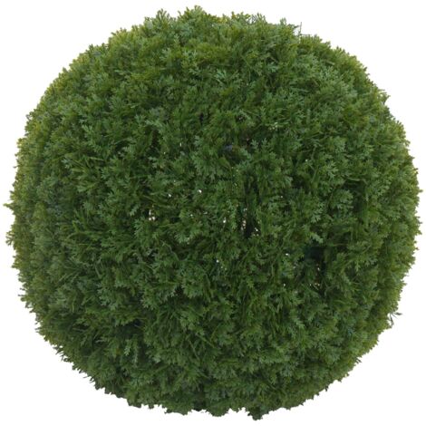 [JAMAIS UTILISÉ] Buisson artificiel HHG-595, boule de thuya Plante décorative Plante artificielle Arbre de vie artificiel, extérieur, polyéthylène Ø 32 cm (1/5)