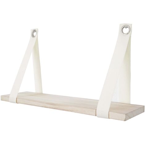 Étagère murale Var, étagère de suspension, style shabby, vintage, 27x50cm, nature (1/4)