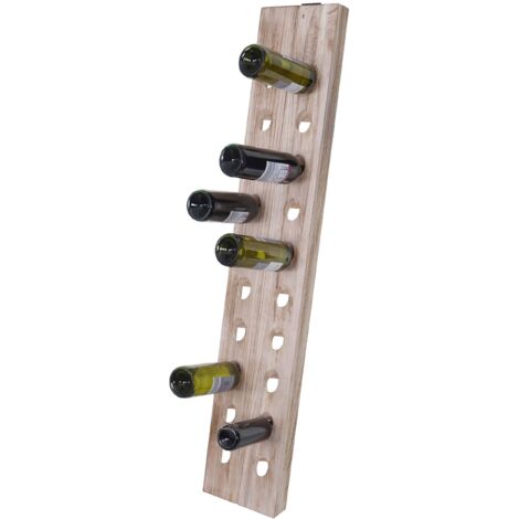 Étagère à bouteilles, pour 20 bouteilles, style shabby, brun naturel (1/5)