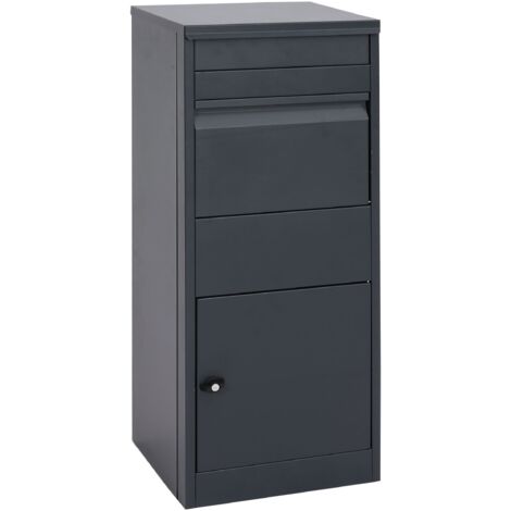 HHG – Boîte aux lettres pour colis – Acier galvanisé – Dimensions 102x41x38 cm – Compartiment sécurisé pour lettres et colis - HHG-092 (1/5)