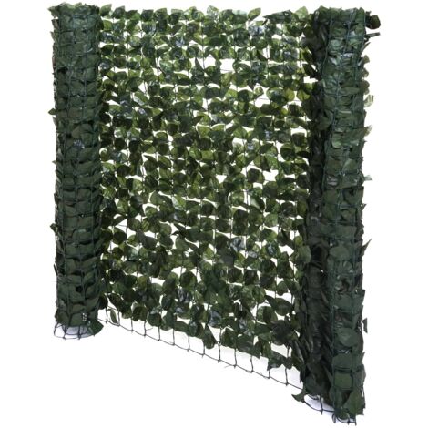 HHG – Brise-vue de balcon 300x100 cm – Écran d'intimité en haie de hêtre – Tissu polyester résistant aux intempéries – Coupe-vent décoratif