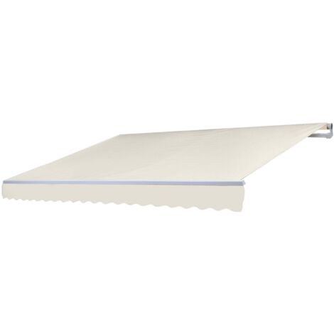 HHG – Toile de rechange pour store T790 – Protection solaire 4x3m – Tissu acrylique crème résistant à l'eau et aux UV – Volant inclus