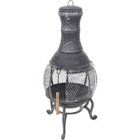[JAMAIS UTILISÉ] Cheminée de jardin HHG-352, poêle de terasse, foyer, alliage fonte, 92x41x41cm