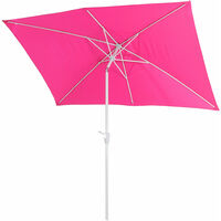 Parasol N23, parasol de jardin, 2x3m rectangulaire inclinable, polyester/aluminium 4,5kg  rose