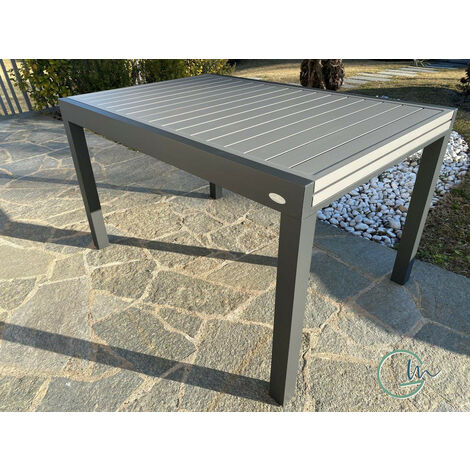 Tavolo da esterno allungabile in alluminio AZALEA By Giardini di Maggio  colore Antracite / Grigio chiaro
