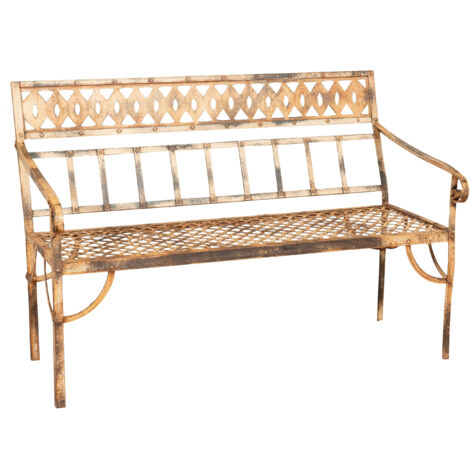 Eisenbank für den Außenbereich, 129 x 66 x 90 cm, Garten und