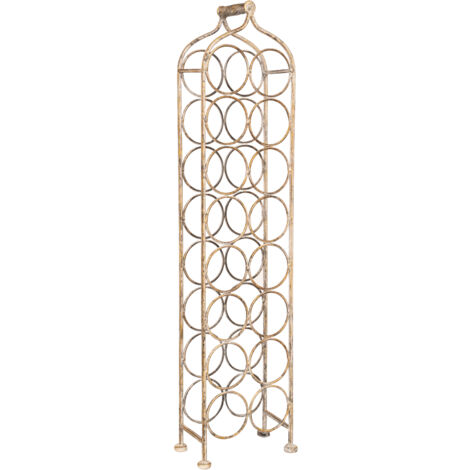 Weinglashalter Schmiedeeiserner Flaschenhalter Weinkeller 106x24 cm Ausstellungsstand Bodenweinregal für 16 Flaschen Weinladen