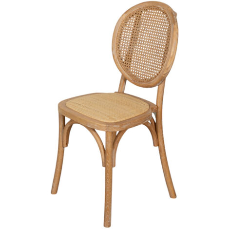 Stuhl aus Holz und Rattan 92x48x43 cm Rustikale Stühle Küchenstuhl Esszimmerstühle Moderne Stühle Vintage Thonet Stuhl (1/5)