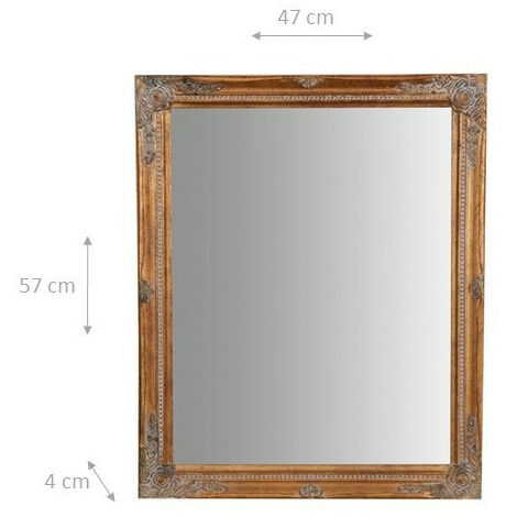 Vertikaler / horizontaler hängender Spiegel L37xPR3xH47 cm Antikgold-Finish.