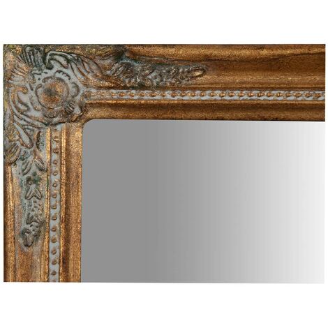 Vertikaler / horizontaler hängender Spiegel L37xPR3xH47 cm Antikgold-Finish.