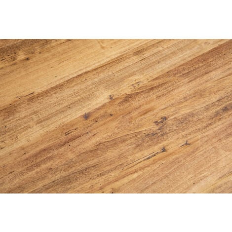 Rustikaler Tisch aus massivem Lindenholz mit antikweißer Naturplatte L80xPR80xH78 cm. Made in Italy