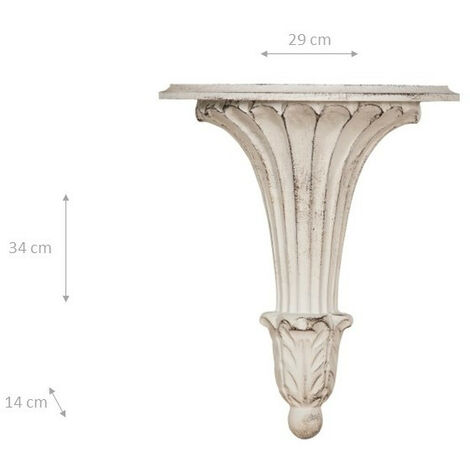 Holzwandregal in antikweißer Ausführung RIGHE Made in Italy
