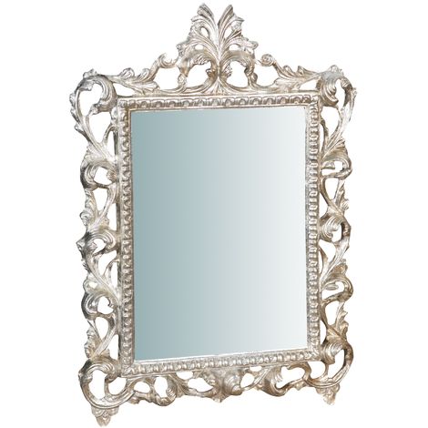 HOLZWandspiegel Spiegel zum Aufhängen SILBERBLATT L45XPR4XH61 cm  Hergestellt in Italien