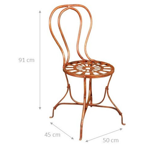 Schmiedeeiserner Stuhl 91x50x45 cm Runde Sitze Stühle Antike