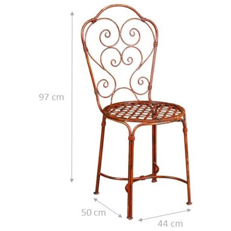 Schmiedeeiserner Stuhl 97x40x45 cm Runde Sitze Stühle Antike