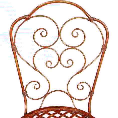 Schmiedeeiserner Stuhl 97x40x45 cm Runde Sitze Stühle Antike