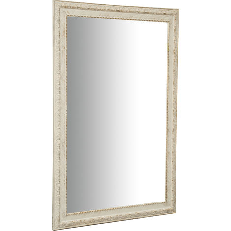 Spiegel Wandspiegel und vertikale/horizontale Hängespiegel L60xPR4xH90 cm  antikweiß