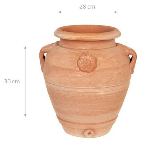 Terrakotta Topf für Pflanzen. Außen und Innen Glas. Kleiner Blumentopf