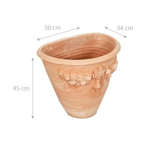 TerrakottaWandvase 50 x 45 x 34 cm, hergestellt in Italien, große