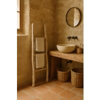 Handtuchhalter aus Holz für moderne Badezimmer, bodenstehend, dekorativer Handtuchhalter für die gesamte Wand, Leiter