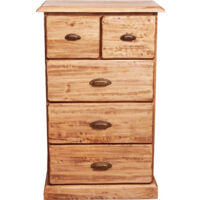 Country Kommode aus massivem Lindenholz natur L63xPR41xH100 cm. Made in Italy