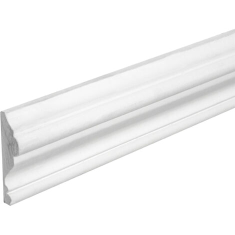 Cimaise Bois de Pin Merkusii - Enduite Gesso Blanc - 18x62x2200mm - Moulure - Lame de Soubassement (1/5)