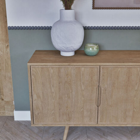 Moulure murale décorative en bois PERLA 11 - 1,1 x 100 cm - Brut sans peinture - Cimaise - Plinthe - Baguette d'ornement