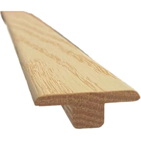 Barre de Seuil en Bois Chêne Massif Verni Mat - Aspect Bois Brut - 12x33x1200mm - Même Niveau