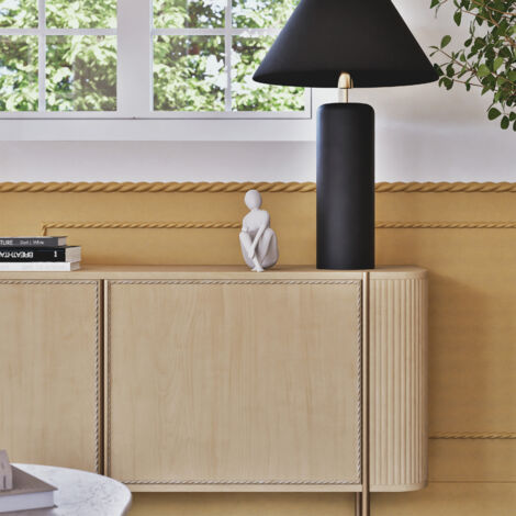 Moulure murale décorative en bois TORSADE 11 - 1,1 x 100 cm - Brut sans peinture - Cimaise - Plinthe - Baguette d'ornement