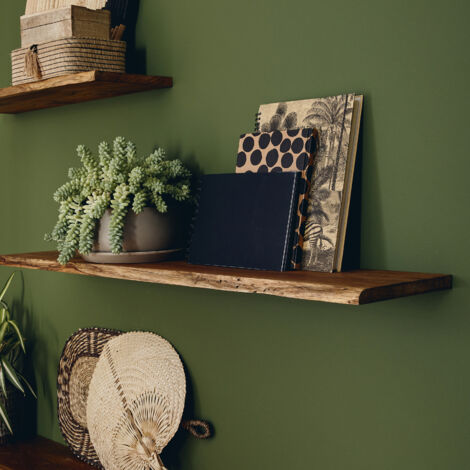Tablette Bois Teck Indo Huilé Rectangle - Etagère Murale - 18x180x1200mm - Etagère de Bureau, Cuisine, Salle de bain, Salon
