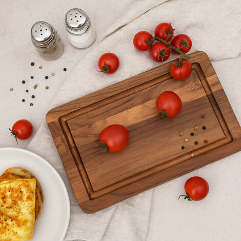 Planche à Découper de Cuisine en Bois Teck Massif Indo - 14x700x500mm