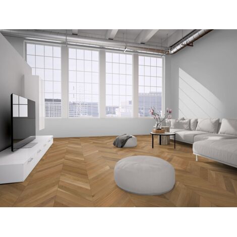 Parquet contrecollé en bois chêne huilé naturel - 14/3 x 90 x 480 mm - 0,51 m² - Point de Hongrie 45° GRANDS HOMMES