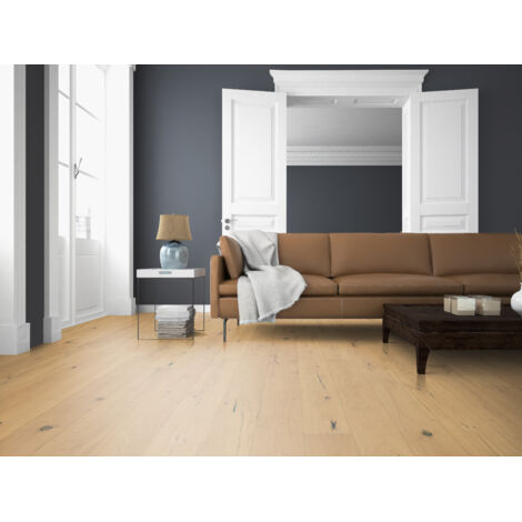 Parquet contrecollé en bois chêne vieilli huilée naturel - 12/3 x 158 x 610-1830 mm - 2,31 m² - Raboté à la main ORIGINE
