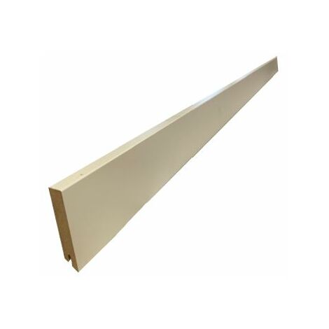 Plinthe en bois plaqué - Blanc - 15 x 80 x 2400 mm - Film Blanc Mat - Profil a 90°
