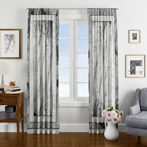 Geometric Dream Decorative Curtain, Black And Gray Geometric Curtains