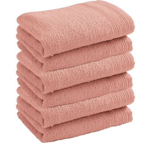 Lot de 6 serviettes invité éponge 30 x 50 cm – 400 gr/m² en 100% coton naturel – Absorption élevée et confort durable – Lavables en machine